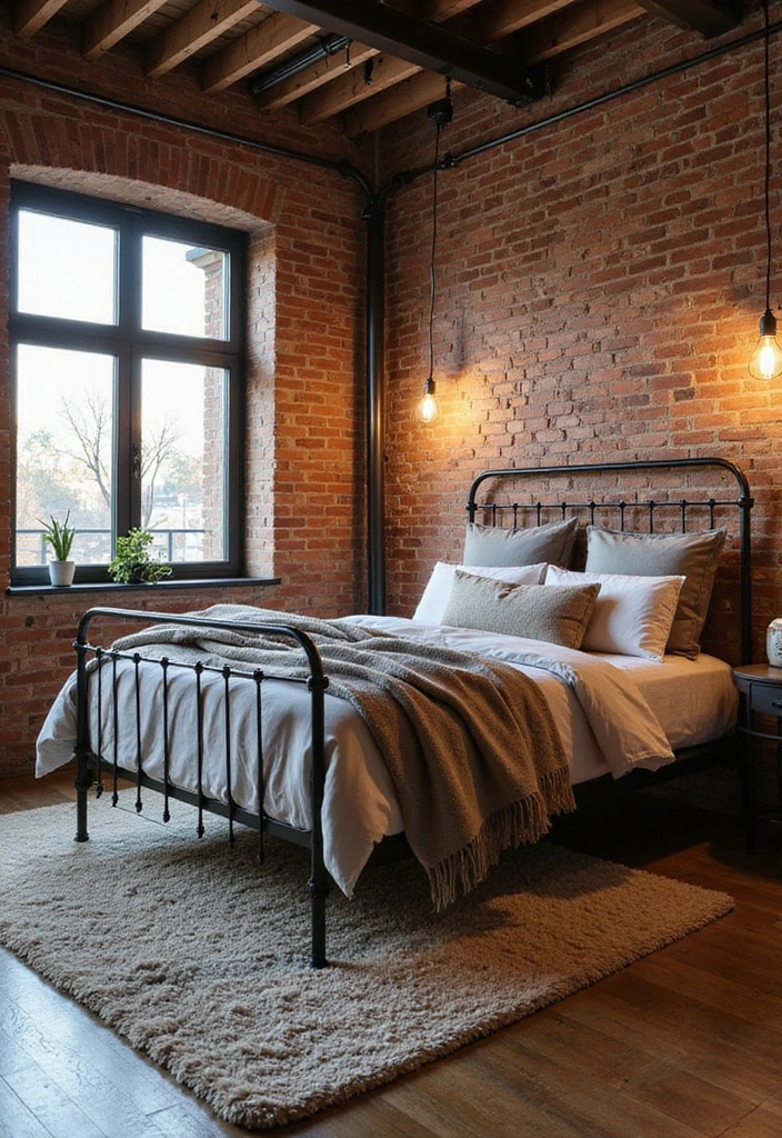 20 Cozy Loft Bedroom Ideas that Will Wrap You in Comfort! - 4. Industrial Charm