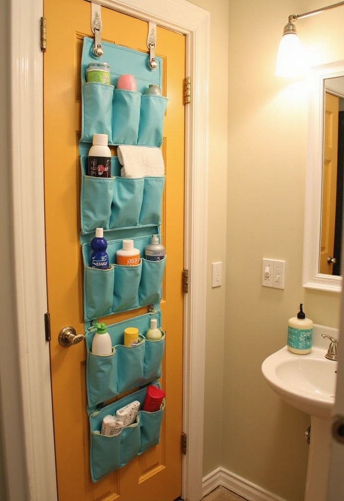 25 Clever Tiny Bathroom Storage Solutions That Maximize Every Inch! - 2. Over-the-Door Organizers