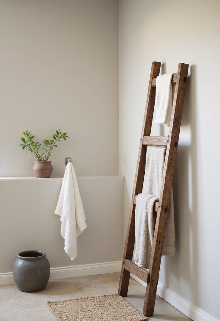 25 Clever Tiny Bathroom Storage Solutions That Maximize Every Inch! - 8. Bathroom Ladder