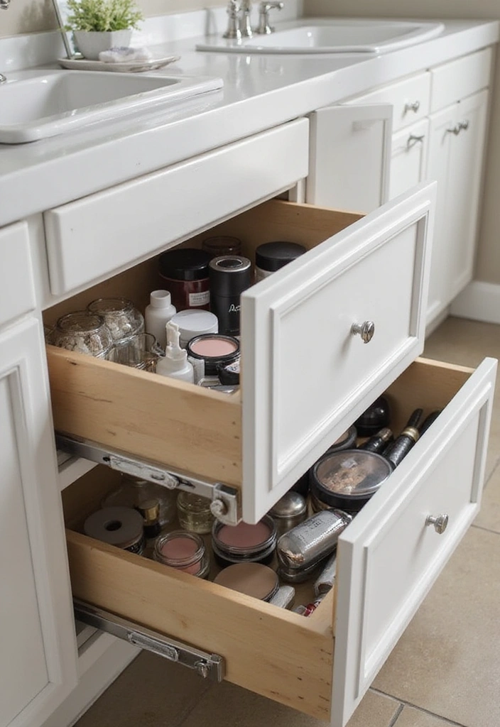 25 Clever Tiny Bathroom Storage Solutions That Maximize Every Inch! - 9. Pull-Out Drawers