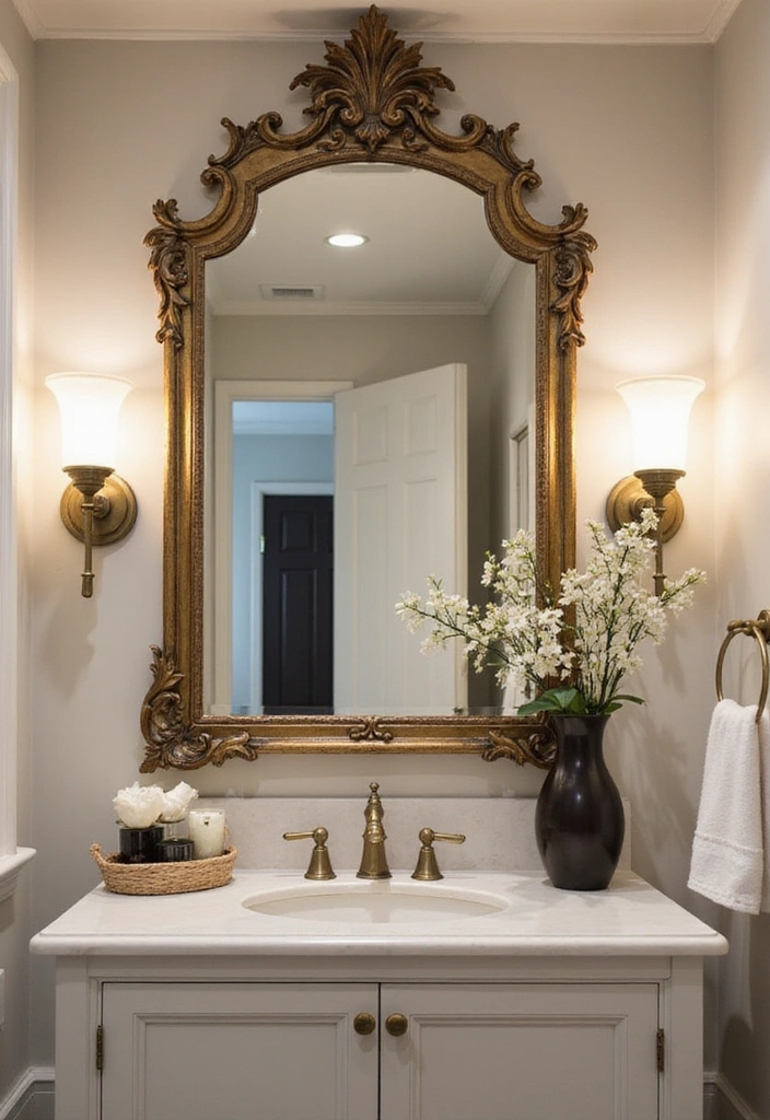 20 Chic Bathroom Designs That Exude Mid Century Modern Elegance! - 10. Elegant Mirrors