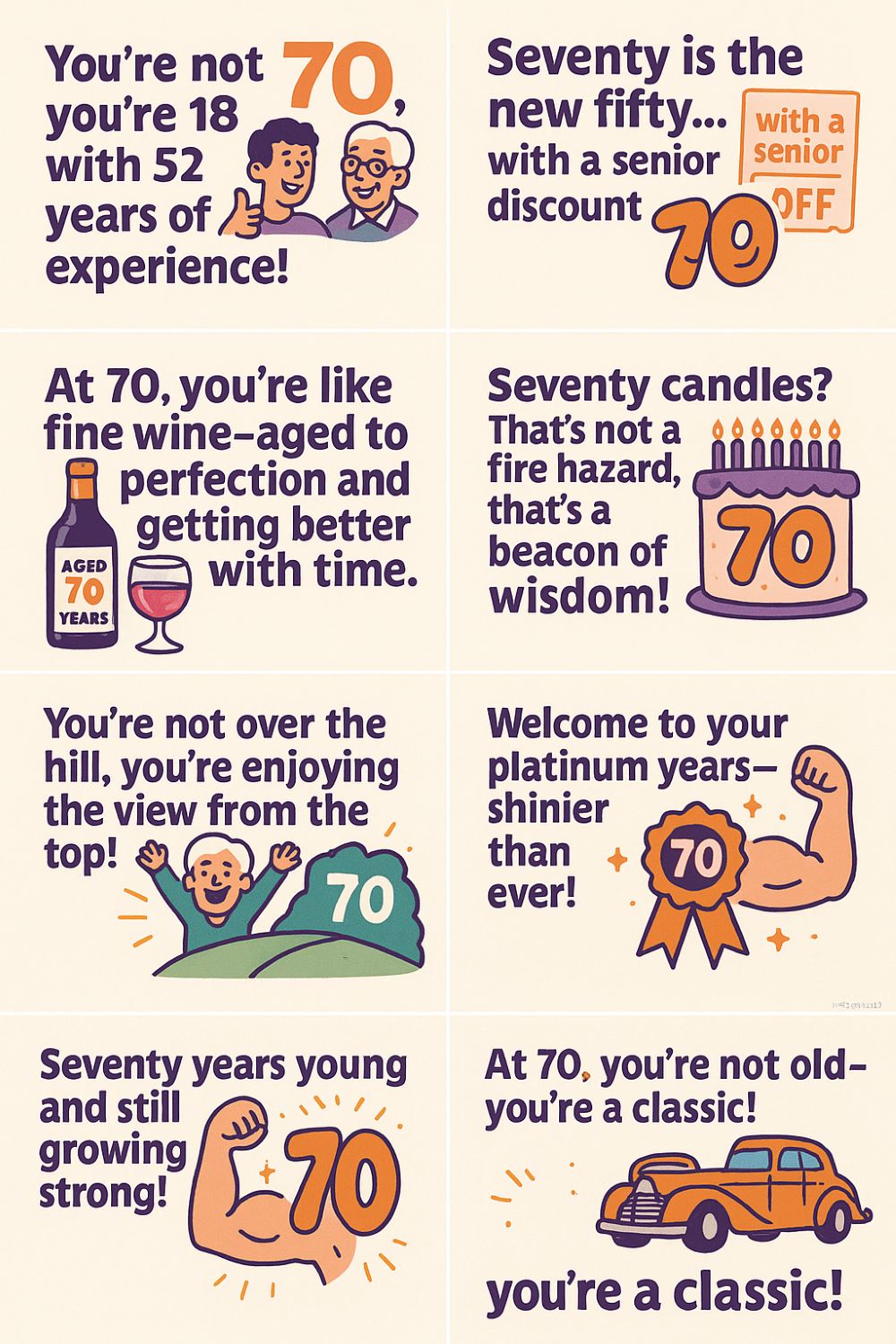 300+ Hilarious 70th Birthday Puns to Make Their Special Day Shine