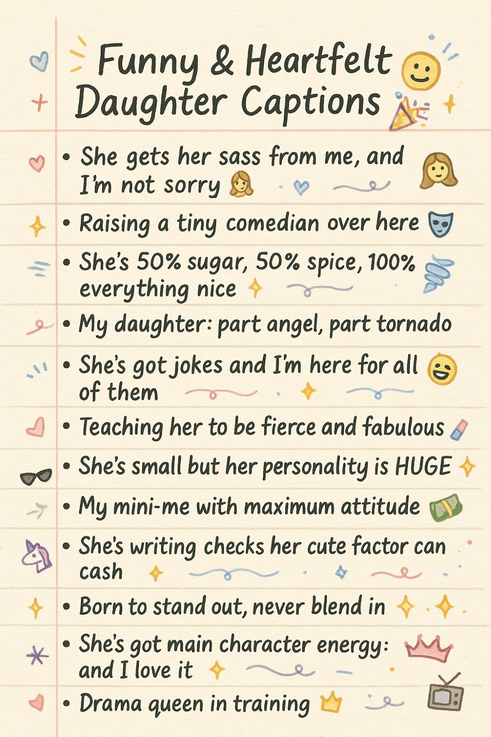 Funny & Heartfelt Daughter Captions 😄🎉